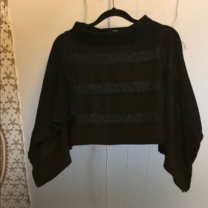 Free people crop sweater part sheer m/l